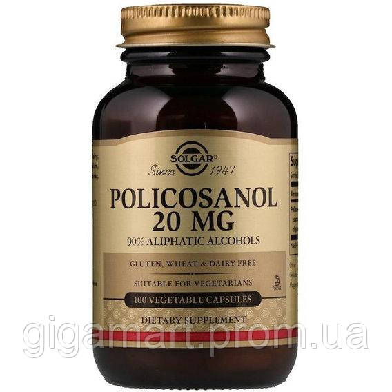 Комплекс для профилактики давления и кровообращения Solgar Policosanol 20 mg 100 Veg Caps GI, код: 7519166 - фото 1 - id-p1922814691