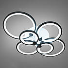 Світлодіодна люстра 115 Вт см на пульті д/у з діммером без підсвічування основи колір каркасу чорний D-9133/6BK, фото 3