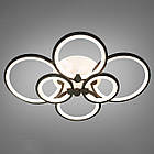 Світлодіодна люстра 115 Вт см на пульті д/у з діммером без підсвічування основи колір каркасу чорний D-9133/6BK, фото 4