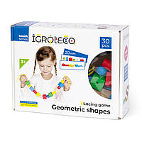 Розвиваюча іграшка шнурівка для малюків "Геометрика" Igroteco 900019
