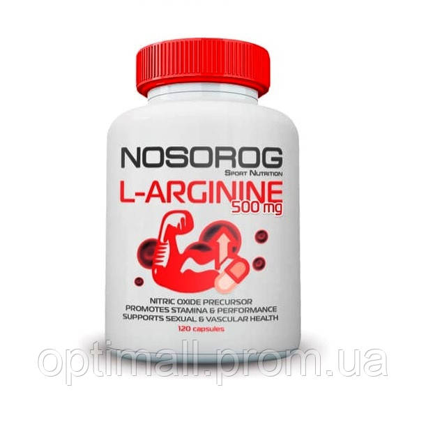 Аргинин для спорта Nosorog Nutrition L-Arginine 500 mg 120 Caps OP, код: 7808585 - фото 1 - id-p1922936874