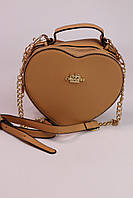 Coach heart light brown женские сумочки и клатчи высокое качество