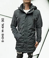 Мужская куртка парка с капюшоном демисезонная норма размер 46-54,цвет серый