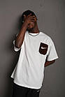 Чоловіча футболка оверсайз Nike з кишенею бавовняна біла Теніска Найк повсякденна на літо, фото 3