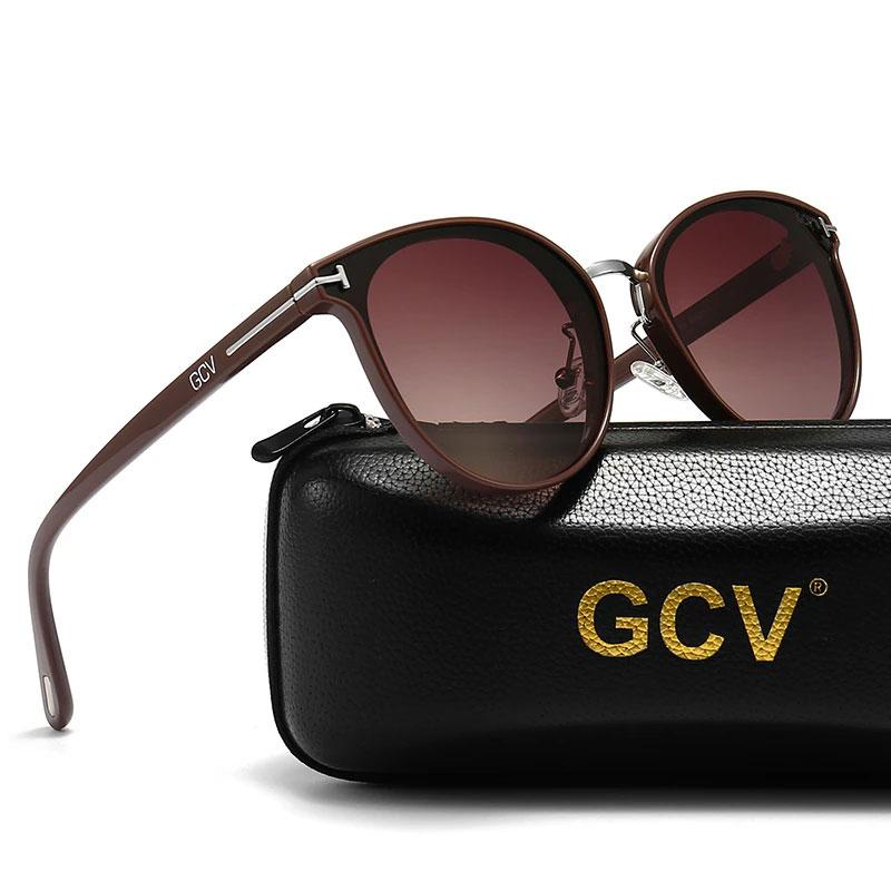 Жіночі сонцезахисні поляризовані окуляри GCV, кавовий