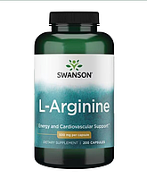 Аргинин L-Arginine 500 мг. 200 капс. Swanson Premium США