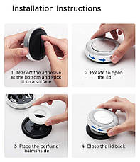 Освіжувач повітря Baseus Metal fabric aroma holder SUXUN-JS01 ароматизатор в машину Чорний, фото 3
