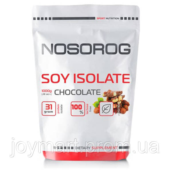 Протеин Nosorog Nutrition Soy isolate 1000 g 28 servings Chocolate JM, код: 7778662 - фото 1 - id-p1922948693