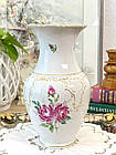 Антикварна порцелянова ваза з ручним розписом, порцеляна з трояндами, Plaue Schierholz, Німеччина