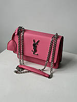 Yves Saint Laurent Sunset Big Chain Pink/Silver 22 х 15 х 7 см женские сумочки и клатчи высокое качество