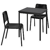 Стол и 2 стула IKEA SANDSBERG / TEODORES, черный, черный, 67x67 см, 594.942.74