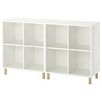 Комбинация шкафов с ножками IKEA ЭКЕТ, белый, дерево, 140x35x80 см, 893.861.07