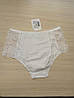 Труси жіночі бавовняні з еластичним мереживом Афина 016 середня лінія талії білі 4XL, фото 3