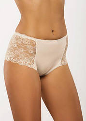 Труси жіночі бавовняні з еластичним мереживом Афина 016 середня лінія талії білі 5XL