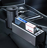 Автомобільний органайзер Baseus Deluxe Metal Armrest Console Organized CRCWH-A01 2 USB 5V/2A Чорний, фото 3