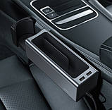 Автомобільний органайзер Baseus Deluxe Metal Armrest Console Organized CRCWH-A01 2 USB 5V/2A Чорний, фото 5