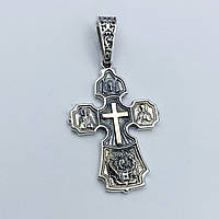 Крест православный серебряный без распятия с золотой пластиной 8,32 г