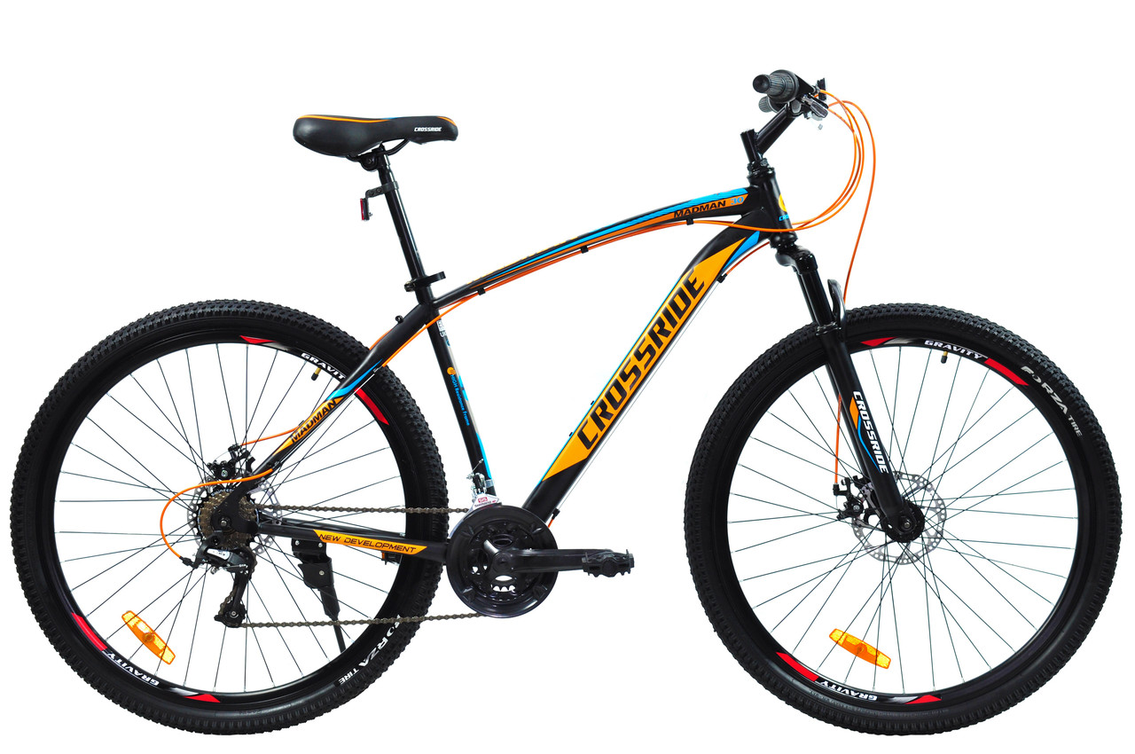 Хит! Лёгкий скоростной качественный велосипед Хардтейл 29" CROSSRIDE MADMAN рама 19" Черно-оранжевый - фото 1 - id-p1923298426