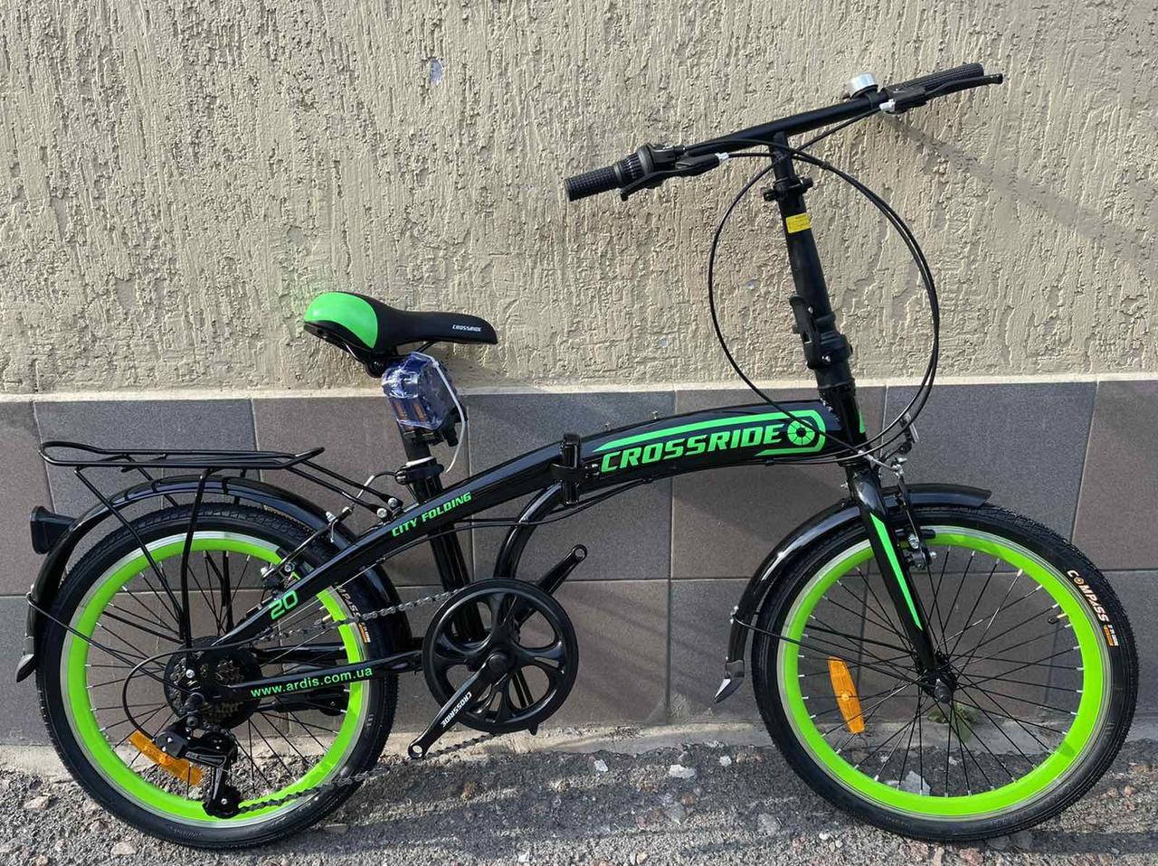 Хит! Легкий велосипед складной со скоростями для взрослых Ardis CROSSRIDE 20 FLD "CITY FOLDING" Зеленый - фото 2 - id-p1923298468