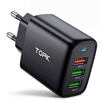 Сетевое зарядное устройство TOPK B15-A3 3xUSB 30W