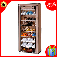 Тканевый шкаф-органайзер для обуви T-1099 160x60x30 см 9 полок, компактный шкаф органайзер для хранения обуви