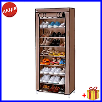 Тканевый шкаф-органайзер для обуви T-1099 160x60x30 см 9 полок, компактный шкаф органайзер для хранения обуви