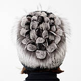 Зимова жіноча хутряня шапка з кролика (Рекс) "Петлі", фото 4