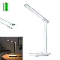 Настольная лампа usb на аккумуляторе cветодиодная светильник XO, лампа на аккумуляторах на стол белая