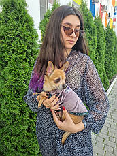 Кофта-сорочка для собачки бузкова з гербом України, фото 3