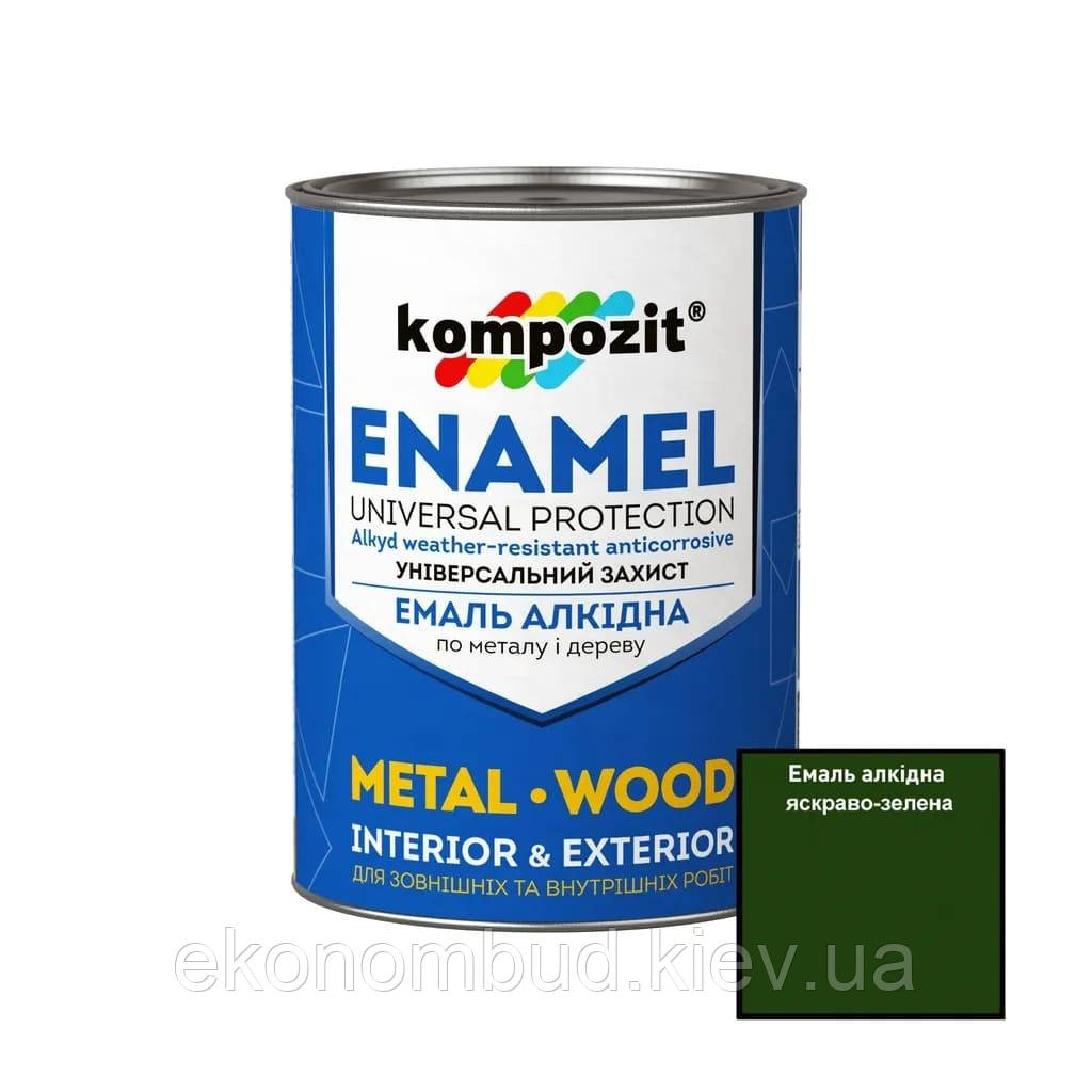 Емаль алкідна Kompozit® (Колір: Яскраво-зелений, Фасування: 2,8 кг, Блиск: Глянцевий), фото 1