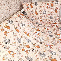 Комплект детской сменной постели Бежевый пододеяльник 90*120 простынь на резинке наволочка Постель детская