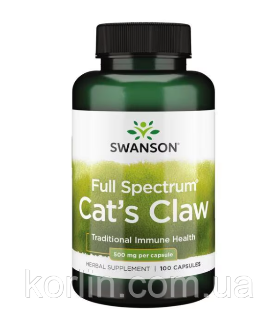 Котячий кіготь Cat's Claw 500 мг. 100 капсул Swanson США, фото 1
