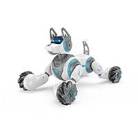 Собачка интерактивная с пультом и браслетом Робопес собака робот звук свет 31 см белая