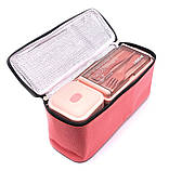 Набір Bento Set 3 в 1 ланч бокс/супниця/ланч бег/вилка/ложка рожевий (LB-104044), фото 3