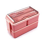 Набір Bento Set 3 в 1 ланч бокс/супниця/ланч бег/вилка/ложка рожевий (LB-104044), фото 6