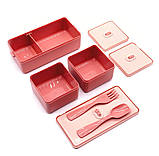 Набір Bento Set 3 в 1 ланч бокс/супниця/ланч бег/вилка/ложка рожевий (LB-104044), фото 8