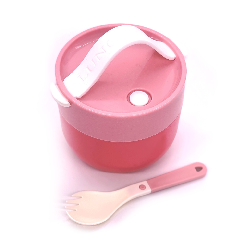 Ланчбокс супниця 550 мл герметична з ложкою Soup Cup — рожевий (LB-104040)