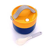 Ланчбокс супниця 550 мл герметична з ложкою Soup Cup — синьо-жовтий (LB-104037), фото 7