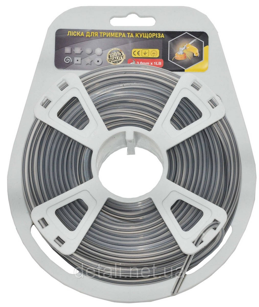 Ліска косильна квадрат d3 мм 1 LB (51 м) з кордом