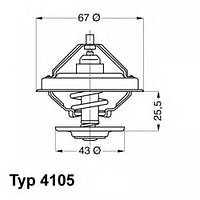 Термостат 83°C (с прокладкой) BMW 3-я, 5-я М20, 2.4td M21 WAHLER 410583D MERCEDES-BENZ T2/LN1