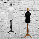 Манекен Кравецький  Дитячий 3-6 років Чорний  Білий пінопластовий на дерев'яній ніжці ,для шиття, фото 3