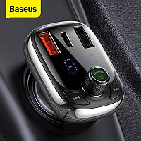 Автомобильное зарядное устройство FM-модулятор Baseus type-s Bluetooth MP3 charger with car Черный (CCTM-B01)