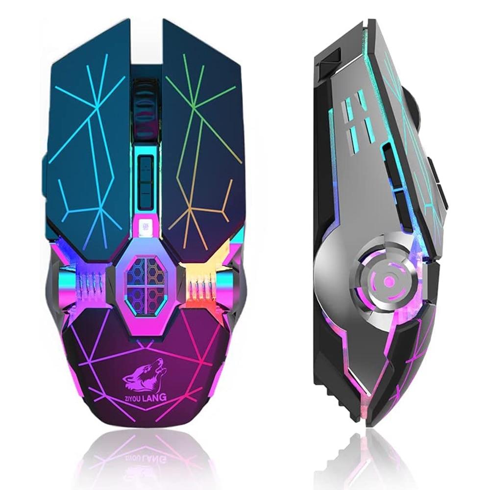 Мишка ігрова безпровідна з підсвічуванням RGB 2400DPI ZIYOULANG X13RGB, миша для ноутбука чи комп'ютера