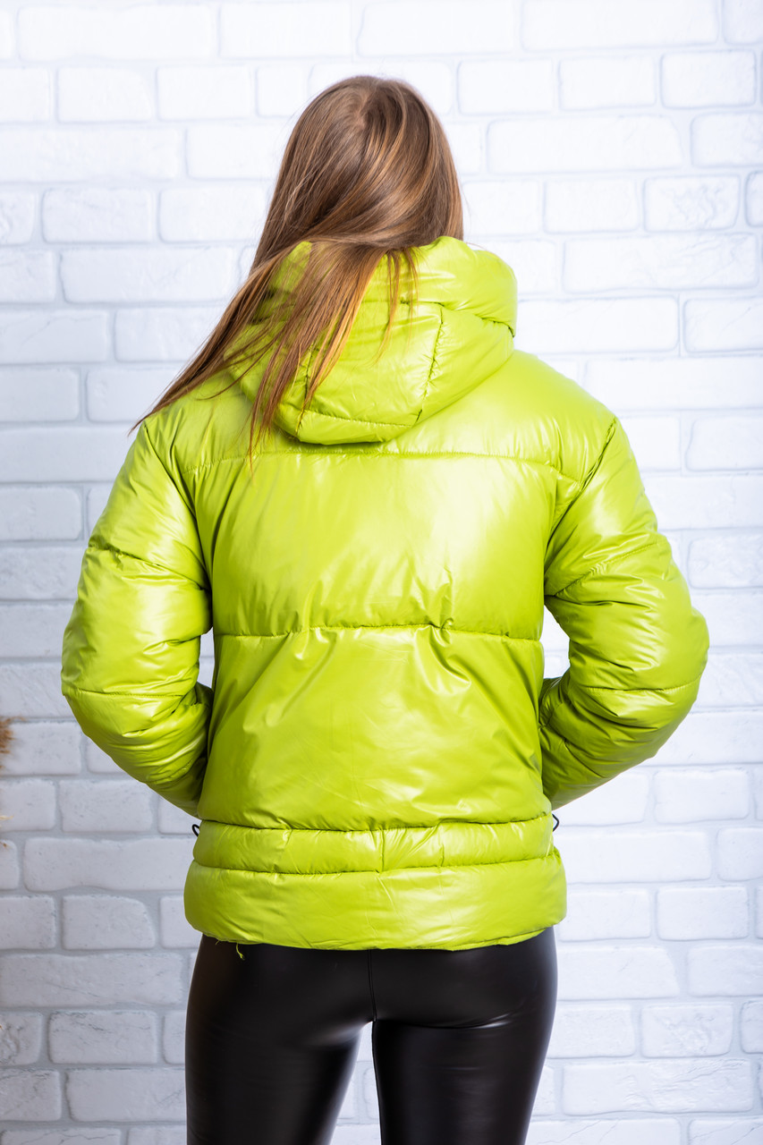 Стильная куртка женская зимняя Alps Snow оливковая укороченная L - фото 3 - id-p1498383200