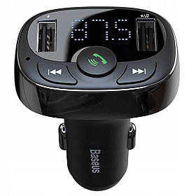 Автомобільний зарядний пристрій + FM-модулятор Baseus T typed Wireless MP3 charger black (CCALL-TM01)