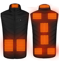 Терможилет с подогревом"C-9" с воротником, 9 зон обогрева, 3 режима регулировки температуры, размер S