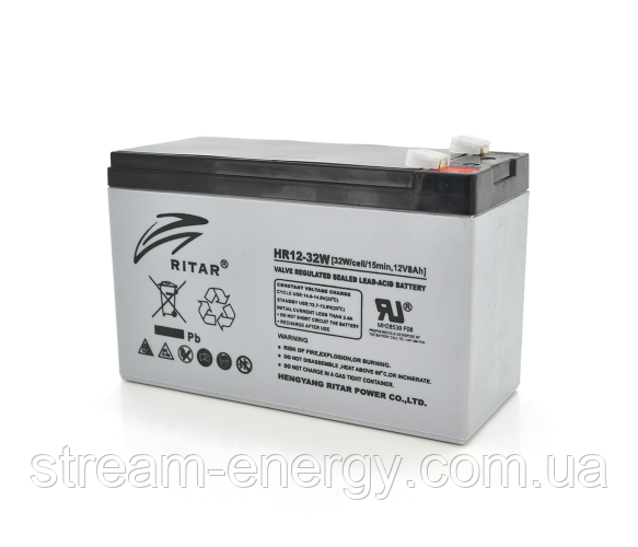 Акумуляторна батарея AGM RITAR HR1232W, Grey Case, 12V 8.0Ah ( 151 х 65 х 94 (100 ) 2,20kg Q10