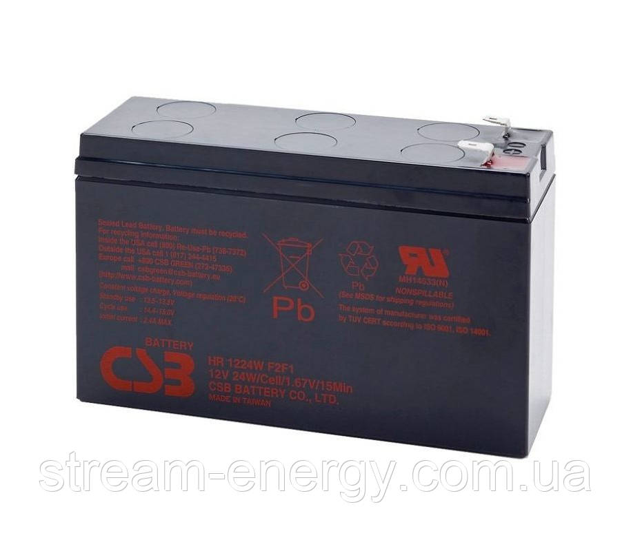 Акумуляторна батарея CSB HR1224WF2, 12V 6.5AH (151х51х94мм) Q12