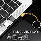 Флешка mini 32 ГБ, USB 2.0 чорна, срібна, фото 3