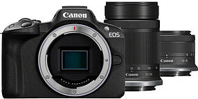 Бездзеркальний фотоапарат Canon EOS R50 kit RF-S 18-45mm IS STM + RF-S 55-210mm IS STM Black (5811C034)